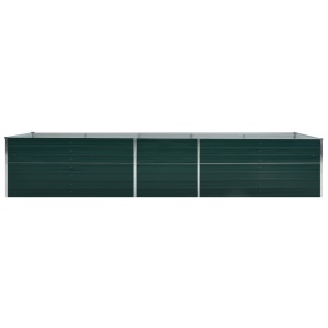 Strat inălțat de grădină, verde, 400x80x45 cm, oțel galvanizat - Img 4