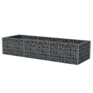 Strat inălțat gabion, 270 x 90 x 50 cm, oțel - Img 3