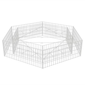 Strat inălțat gabion hexagonal, 200 x 173 x 40 cm - Img 3