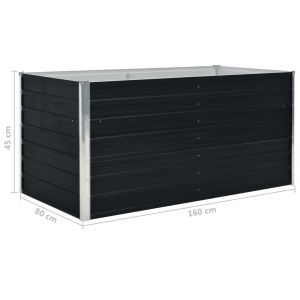 Strat inălțat grădină, antracit, 160x80x45 cm, oțel galvanizat - Img 5