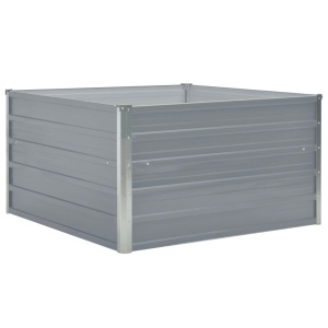 Strat inălțat grădină, gri, 100x100x45 cm, oțel galvanizat - Img 3