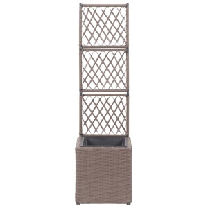 Strat inălțat spalier cu 1 ghiveci maro 30x30x107 cm poliratan - Img 2