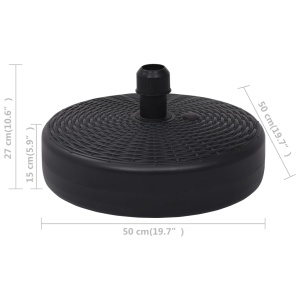 Suport de umbrelă, negru, 24 L, umplere cu nisip/apă - Img 5