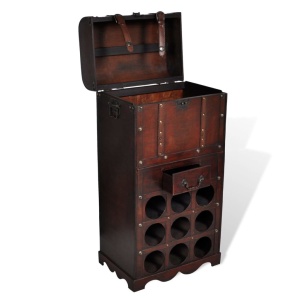 Suport sticle vin pentru 9 sticle, lemn, spațiu de depozitare - Img 3