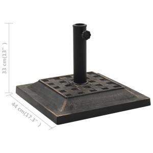 Suport umbrelă de soare, bronz, 12 kg, polirășină, pătrat - Img 5