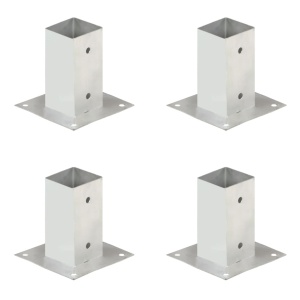 Suporți stâlp, 4 buc., metal galvanizat, 71 mm