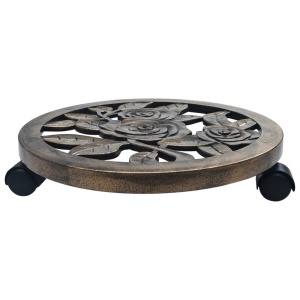 Suporturi de plante cu role, 6 buc., bronz, 38 cm, plastic - Img 2