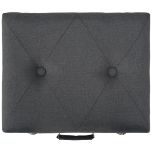 Taburet cu depozitare, 40 cm, gri inchis, material textil - Img 8