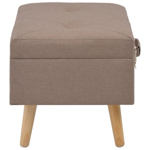 Taburet cu depozitare, 40 cm, maro, material textil - Img 4