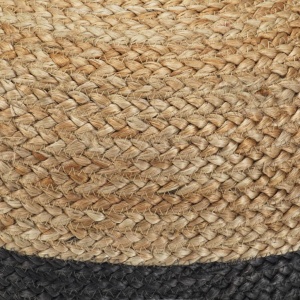 Taburet lucrat manual, gri inchis, 40 x 45 cm, iută - Img 2