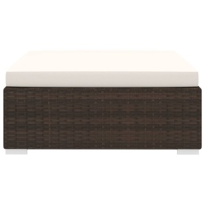 Taburet modular, 1 buc., maro, poliratan, cu pernă - Img 3