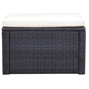 Taburet otoman din poliratan, 53 x 53 x 30 cm, negru - Img 2