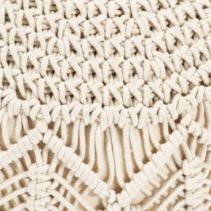 Taburet puf macrame lucrat manual, 45 x 30 cm, bumbac - Img 2