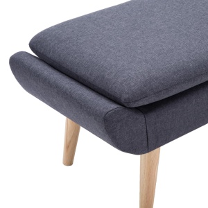 Taburet, tapițerie din material textil, 73x43x42 cm, gri inchis - Img 6