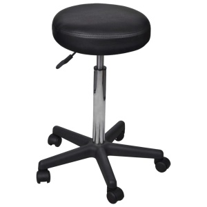 Taburete de birou, 2 buc., negru, 35,5x98 cm, piele ecologică - Img 2