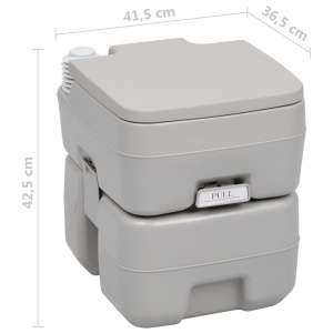 Toaletă portabilă pentru camping, gri, 20+10 L - Img 9