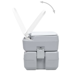 Toaletă portabilă pentru camping, gri, 20+10 L - Img 3