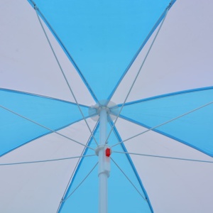 Umbrelă de plajă adăpost, albastru și alb, 180 cm, țesătură - Img 2