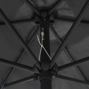 Umbrelă de soare cu LED și stâlp aluminiu, antracit, 270 cm - Img 2