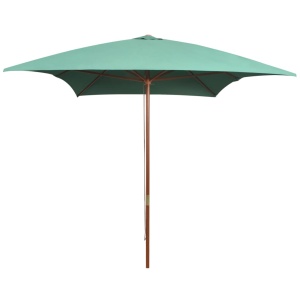 Umbrelă de soare cu stâlp de lemn 200x300 cm, verde