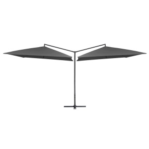 Umbrelă de soare cu stâlp din oțel, antracit, 250x250 cm