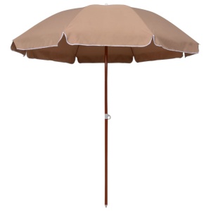 Umbrelă de soare cu stâlp din oțel, gri taupe, 240 cm