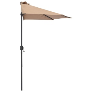 Umbrelă de soare de balcon, tijă aluminiu gri taupe, 270x135 cm - Img 4
