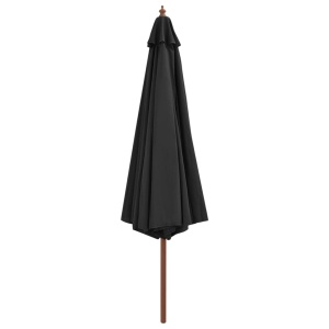 Umbrelă de soare de exterior, stâlp din lemn, antracit, 350 cm - Img 3