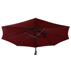 Umbrelă de soare de perete, stâlp metalic, roșu vișiniu, 300cm - Img 4