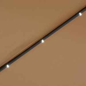 Umbrelă de soare exterior, LED-uri și stâlp oțel, taupe, 300 cm - Img 3
