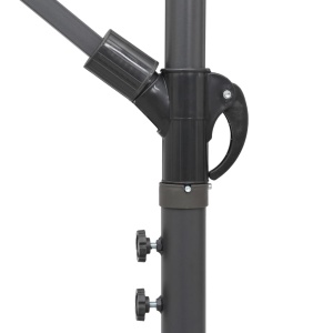 Umbrelă de soare suspendată, antracit, 3 m, stâlp de aluminiu - Img 6