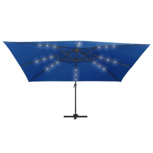 Umbrelă suspendată cu LED și stâlp aluminiu azuriu 400x300 cm - Img 8