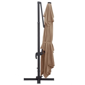 Umbrelă suspendată cu LED și stâlp aluminiu gri taupe 400x300cm - Img 5