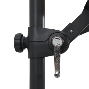Umbrelă suspendată cu LED și stâlp din oțel, negru, 250x250 cm - Img 6