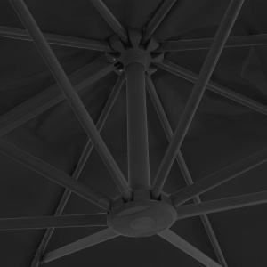 Umbrelă suspendată cu stâlp din aluminiu antracit 300x300 cm - Img 2