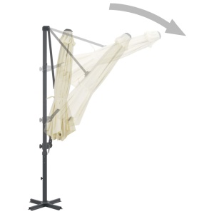 Umbrelă suspendată cu stâlp din aluminiu, nisipiu, 300 cm - Img 8