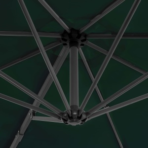 Umbrelă suspendată cu stâlp din aluminiu, verde, 300 cm - Img 2