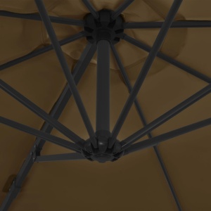 Umbrelă suspendată cu stâlp din oțel, gri taupe, 300 cm - Img 2