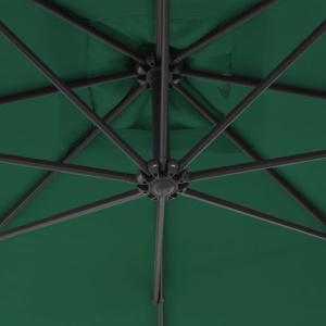 Umbrelă suspendată cu stâlp din oțel, verde, 300 cm - Img 2