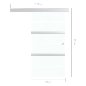 Ușă glisantă cu opritoare soft, 90x205 cm, sticlă ESG/aluminiu - Img 7
