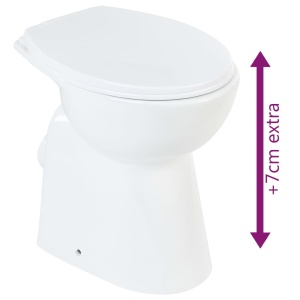 Vas WC fără ramă, inchidere silențioasă, + 7 cm, alb, ceramică - Img 10