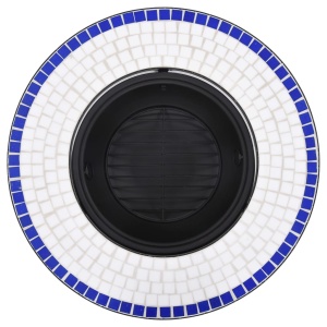 Vatră de foc cu mozaic, albastru & alb, 68 cm, ceramică - Img 5