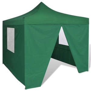 41468 Green Foldable Tent 3 x 3 m with 4 Walls