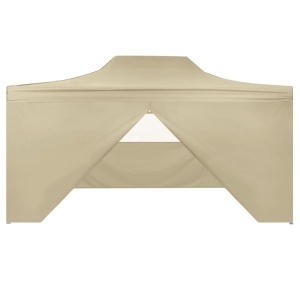 42513 Foldable Tent Pop-Up with 4 Side Walls 3x4,5 m Cream White - Img 4