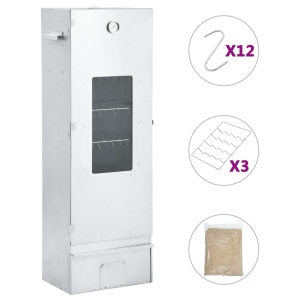 Afumătoare cuptor grătar cu 1 kg peleți lemn, 44,5x29x124 cm