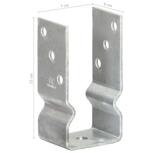 Ancore de gard, 12 buc., argintiu, 7x6x15 cm, oțel galvanizat - Img 7