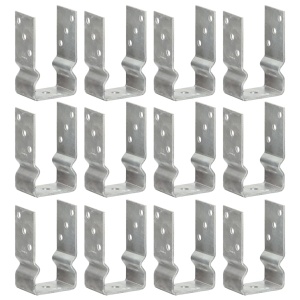 Ancore de gard, 12 buc., argintiu, 8x6x15 cm, oțel galvanizat