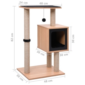Ansamblu pentru pisici, covoraș din funie de sisal, 82 cm - Img 6