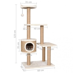 Ansamblu pentru pisici cu stalp de zgariat 123 cm - Img 7