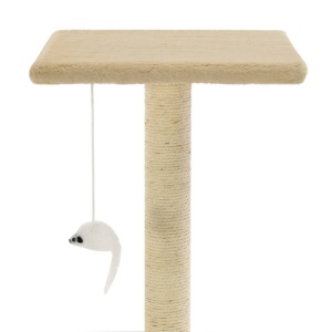Ansamblu pentru pisici cu stâlpi din funie de sisal, 95 cm Bej - Img 5